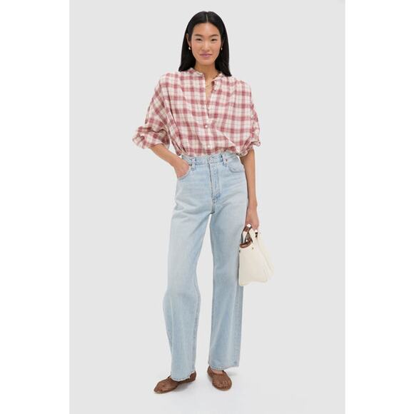 Tuckernuck NWT Pink and White Plaid Juliette Button Down Top Blouse, Size XS - Picture 16 of 16